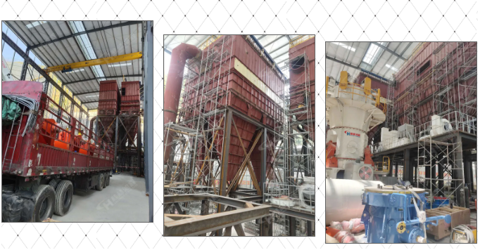 三臺HLMX1700碳酸鈣超細立磨運抵安裝現場 三臺HLMX1700碳酸鈣超細立磨運抵安裝現場